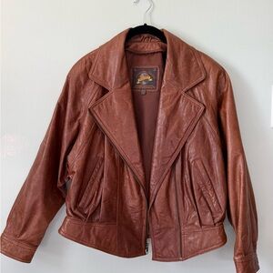 Wilsons Leather Brown Women's Leather Bomber Jacket